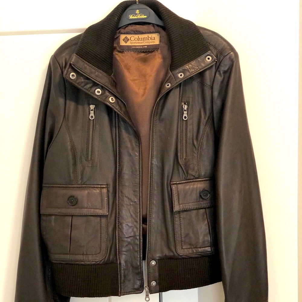 Leather biker jacket